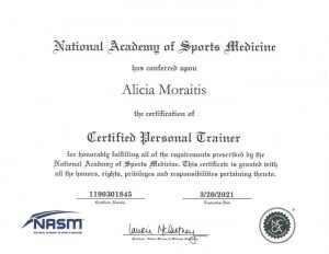 National Academy of Sports Medicine Certificate